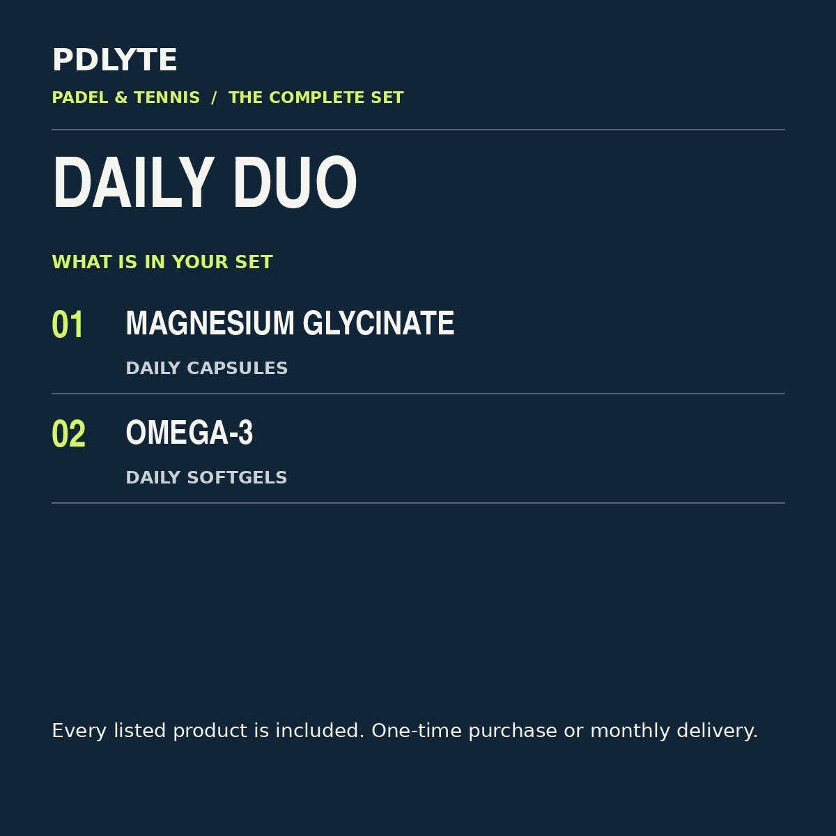 PDLYTE / Daily Duo — complete set contents