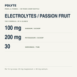 PDLYTE / Electrolytes / Passion Fruit — key amounts per declared serving