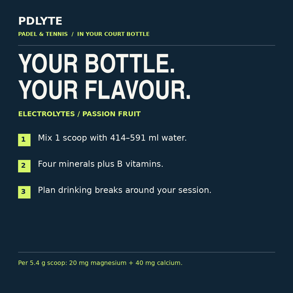 PDLYTE / Electrolytes / Passion Fruit — padel and tennis routine guide