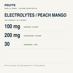 PDLYTE / Electrolytes / Peach Mango — key amounts per declared serving